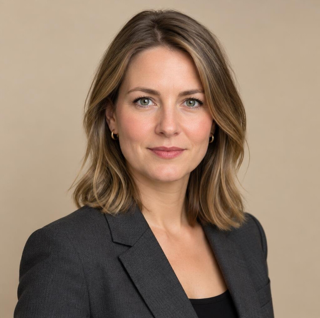German female researcher in her thirties wearing a blazer