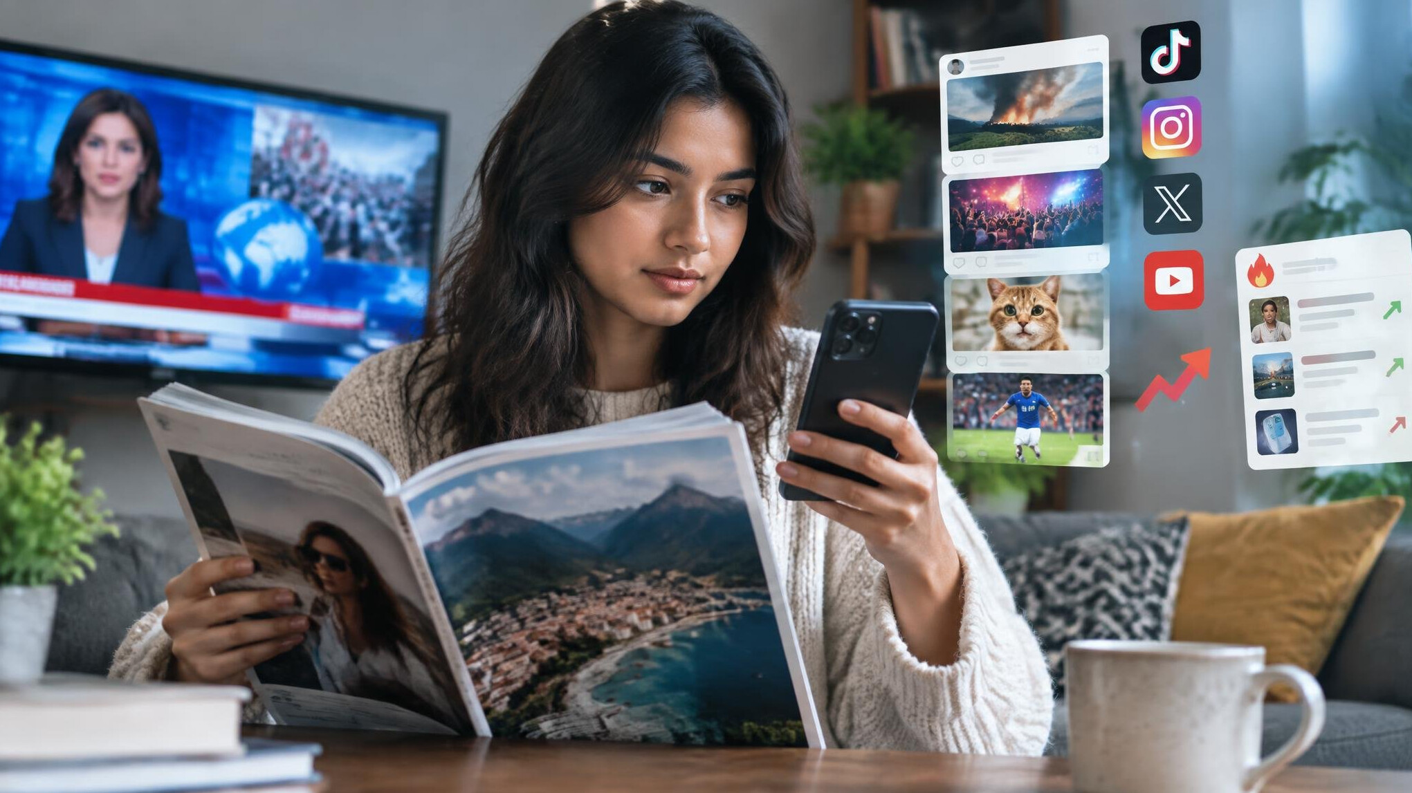 person reading magazine