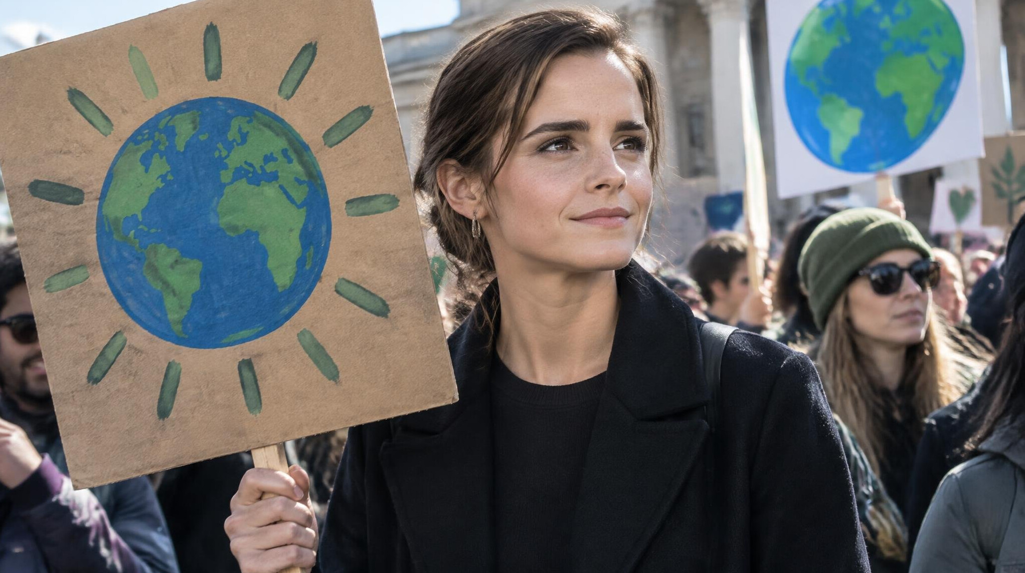 activist celebrity at protest