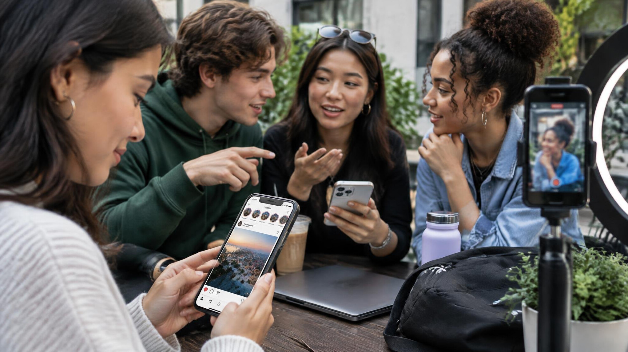 young people on phones